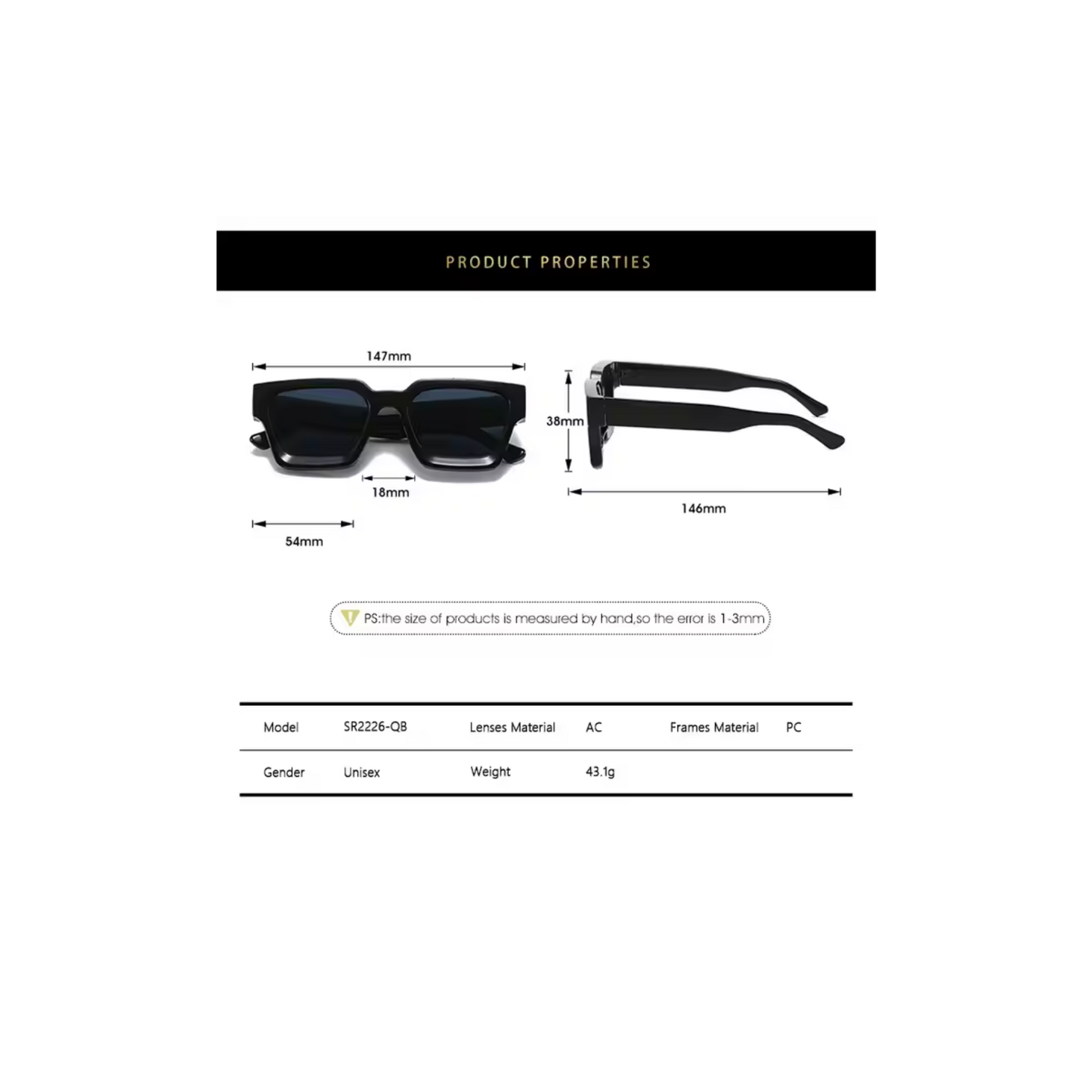 Retro zonnebril Black/Orange (1+1 GRATIS)