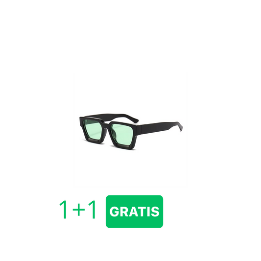 Retro zonnebril Black/Green (1+1 GRATIS)