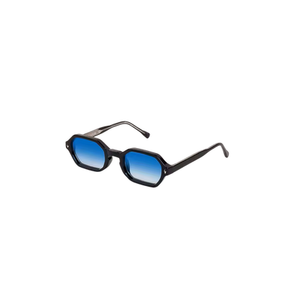 Vintage Polygoon Zonnebril Black/Blue (1+1 GRATIS)