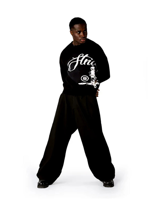 Zwarte Vintage Wintertrui voor Heren