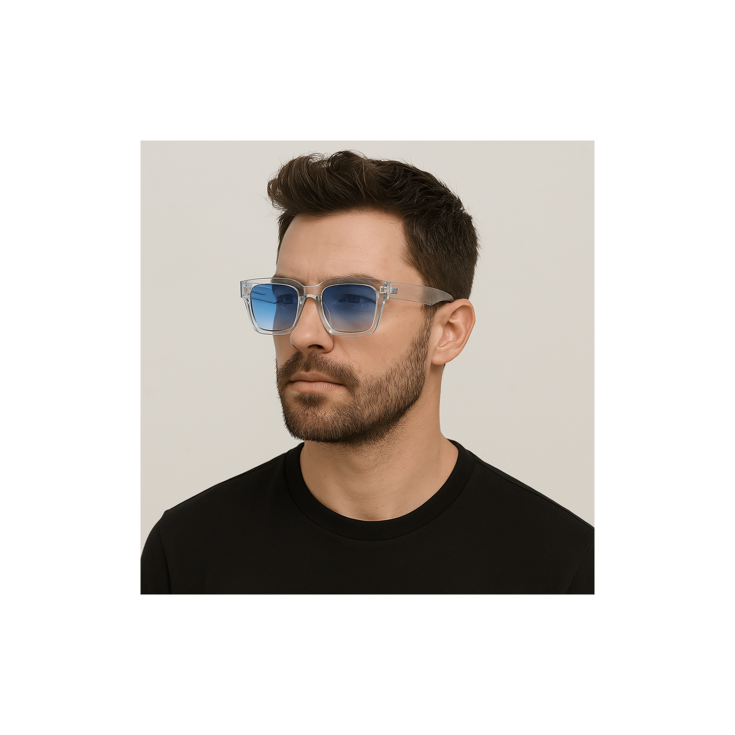 Retro zonnebril Transparant/Blauw (1+1 GRATIS)